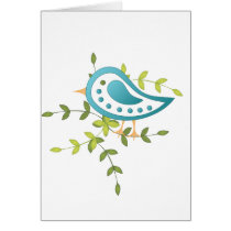 Paisley Blue Bird of Happiness cards