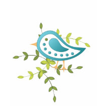 Paisley Blue Bird of Happiness t-shirts