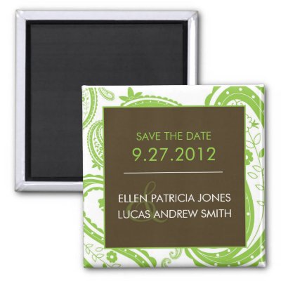 Paisley Border - Save The Date Refrigerator Magnet