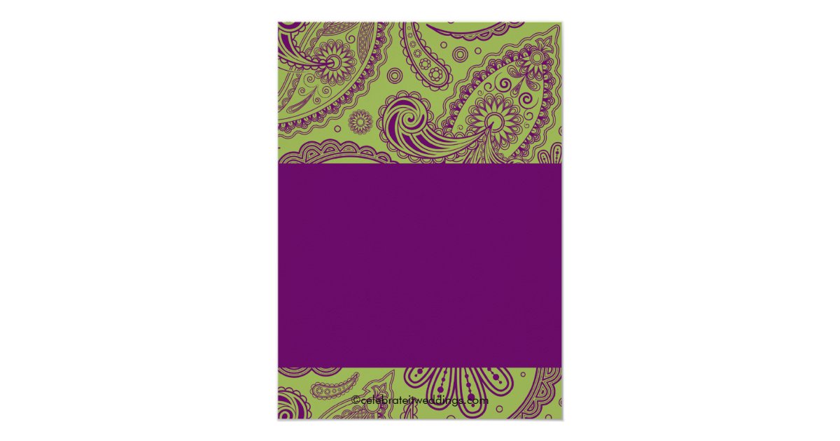 paisley bridal shower invitation chartreuse purple zazzle paisley bridal shower invitation chartreuse purple zazzle