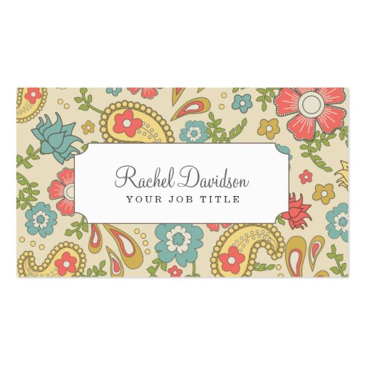 Paisley Business Cards (front side)