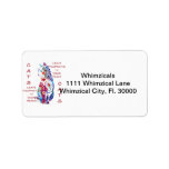 Paisley Cat in Blue & Purple Address Label