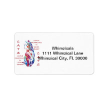 Paisley Cat in Blue & Purple Address Label
