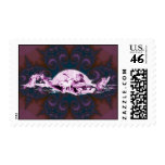 Purple Paisley Fractal and cats at play on United States Postal Service (USPS) Medium Postage Stamp. Paisley Cats @ Play Postage