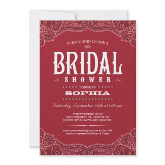 Paisley Cowgirl Bridal Shower Invitations invitation