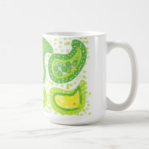 pretty green paisley mug