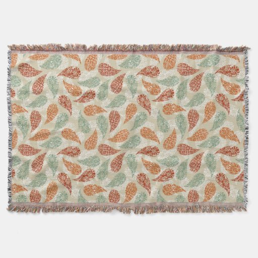 Paisley Earth Tones Throw Blanket Zazzle