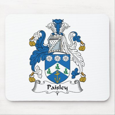Paisley Family Crest Mouse Mat by coatsofarms
