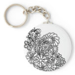 paisley flowers key chains