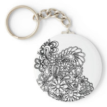 paisley flowers keychains