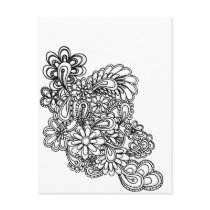 paisley flowers postcards