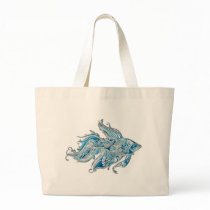 Paisley Flowing Fish Tote Bag