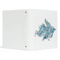 Paisley Flowing Fish Vinyl Binder