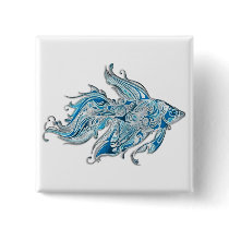Paisley Flowing Fish Button
