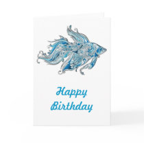 Paisley Flowing Fish Greeting Card
