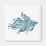 Paisley Flowing Fish Fridge Magnets
