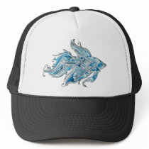 Paisley Flowing Fish Trucker Hats