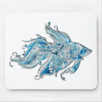 Paisley Flowing Fish Mouse Pad
