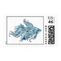 Paisley Flowing Fish Stamp