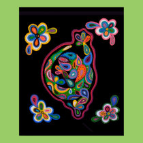Paisley Gecko & Flowers Poster posters