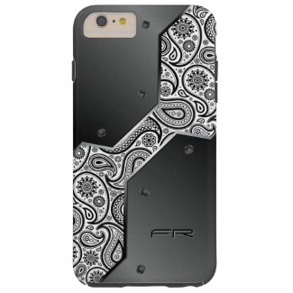 Paisley & Geometric Black Metallic Design Tough iPhone 6 Plus Case
