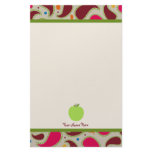 Paisley &amp; Green Apple Personalized Teacher Stationery