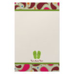 Paisley &amp; Green Flip Flops Personalized Teacher Stationery Paper