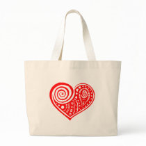 Paisley Heart /blk Tote Bags