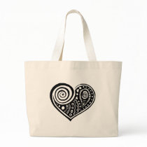 Paisley Heart /blk bags by BambiW Paisley Heart /blk bags
