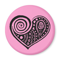 Paisley Heart /blk magnets by BambiW Paisley Heart /blk magnets