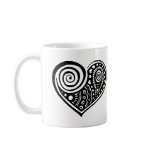 Paisley Heart /blk mugs