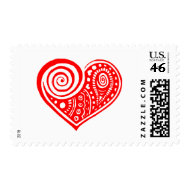 Paisley Heart /blk stamp