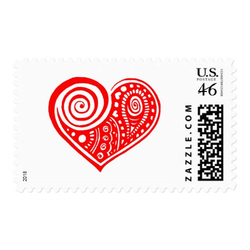 Paisley Heart /blk stamp