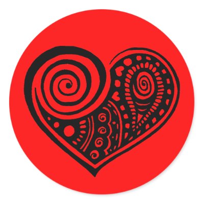 cool paisley heart henna tattoo design