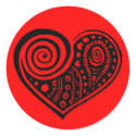 Paisley Heart /blk stickers