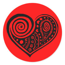 Paisley Heart /blk stickers