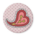 Paisley Heart Magnet by ValerieDesigns3 Paisley Heart Magnet