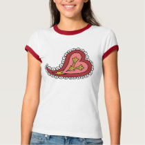 Paisley Heart Women's Light Shirt by ValerieDesigns3 Paisley Heart Women's Light Shirt