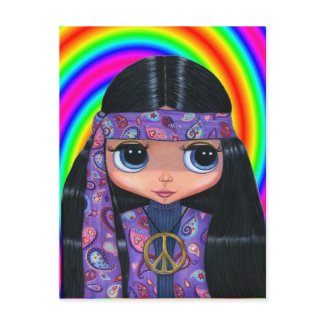 Paisley Hippie Doll Postcard postcard