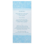 Paisley Impression in Blue Menu Rack Card