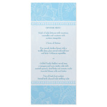Paisley Impression in Blue Menu Rack Card