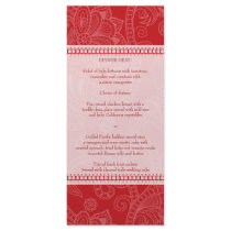 Paisley Impression in Crimson Menu Rack Card