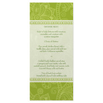 Paisley Impression in Green Menu Rack Card