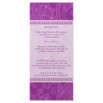 Paisley Impression in Violet Menu Rack Card
