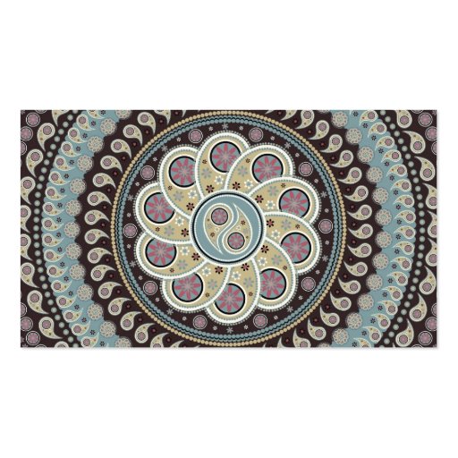 Paisley Mandala - decorative, spiritual Business Cards (back side)