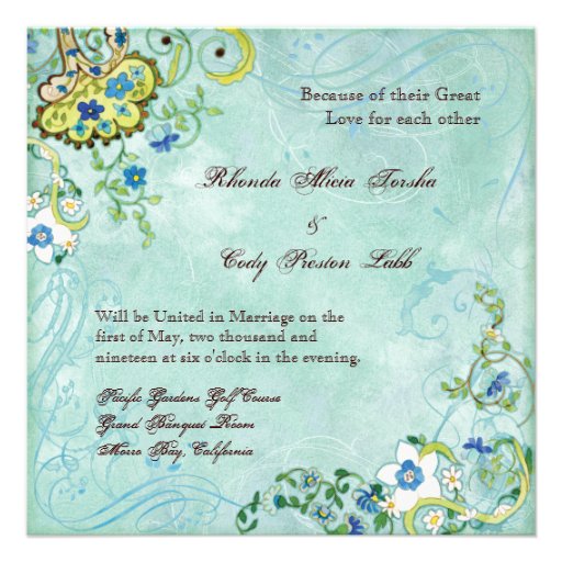 Paisley Modern Floral Flourish Swirl Wedding Custom Invitations