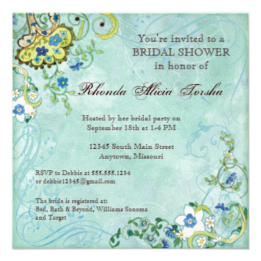 Paisley Modern Floral Flourish Swirl Wedding Personalized Invite