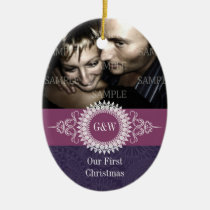 Paisley Monogram First Christmas Ornament