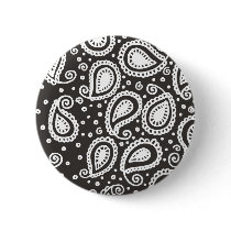 Paisley on Black Button buttons