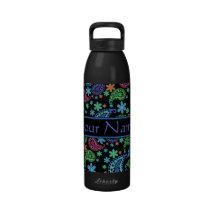 Paisley on Black Drinking Bottle